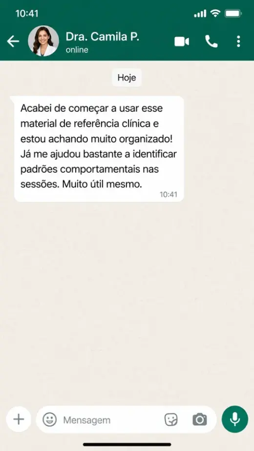 Depoimento de compradora via WhatsApp