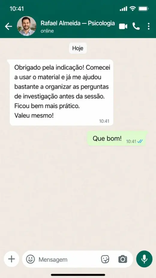 Depoimento de comprador via WhatsApp